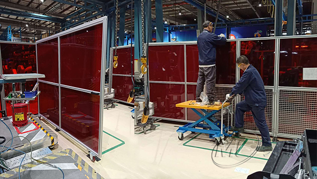 電子車間防弧光板隔斷 三 電子車間防弧光板隔斷 三