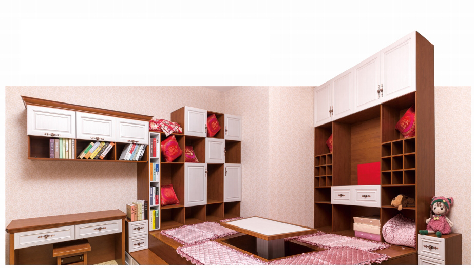 全鋁榻榻米-02（風格：中式；顏色：暖白黃花梨）