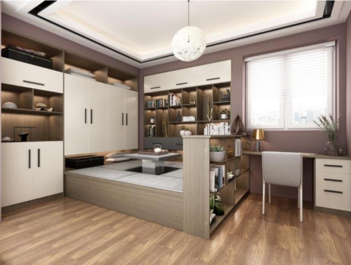 全鋁榻榻米-02(風格:現代;顏色:暖白胡桃) 全鋁榻榻米-02(風格:現代;顏色:暖白胡桃)