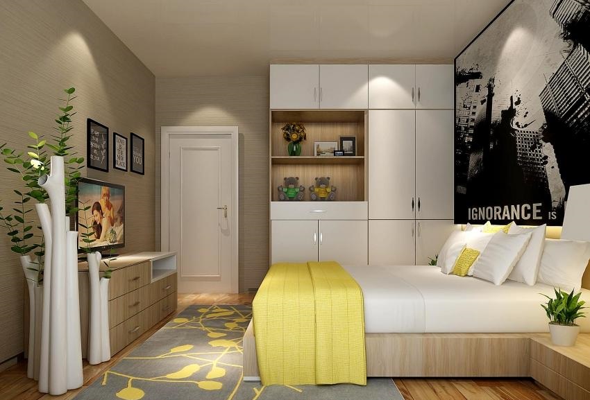 全鋁衣柜-01（風(fēng)格：現(xiàn)代；顏色：暖白橡木）