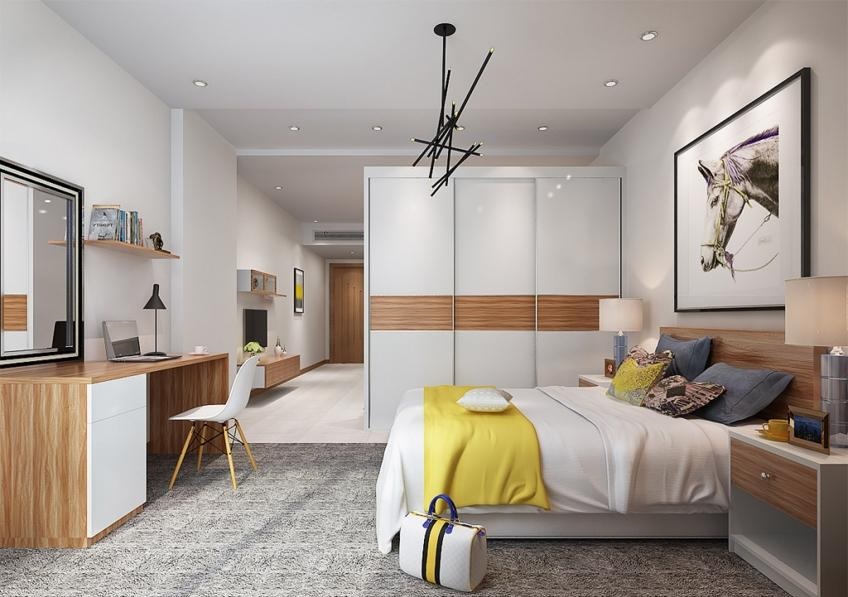 全鋁衣柜-02（風格：現代；顏色：暖白橡木）