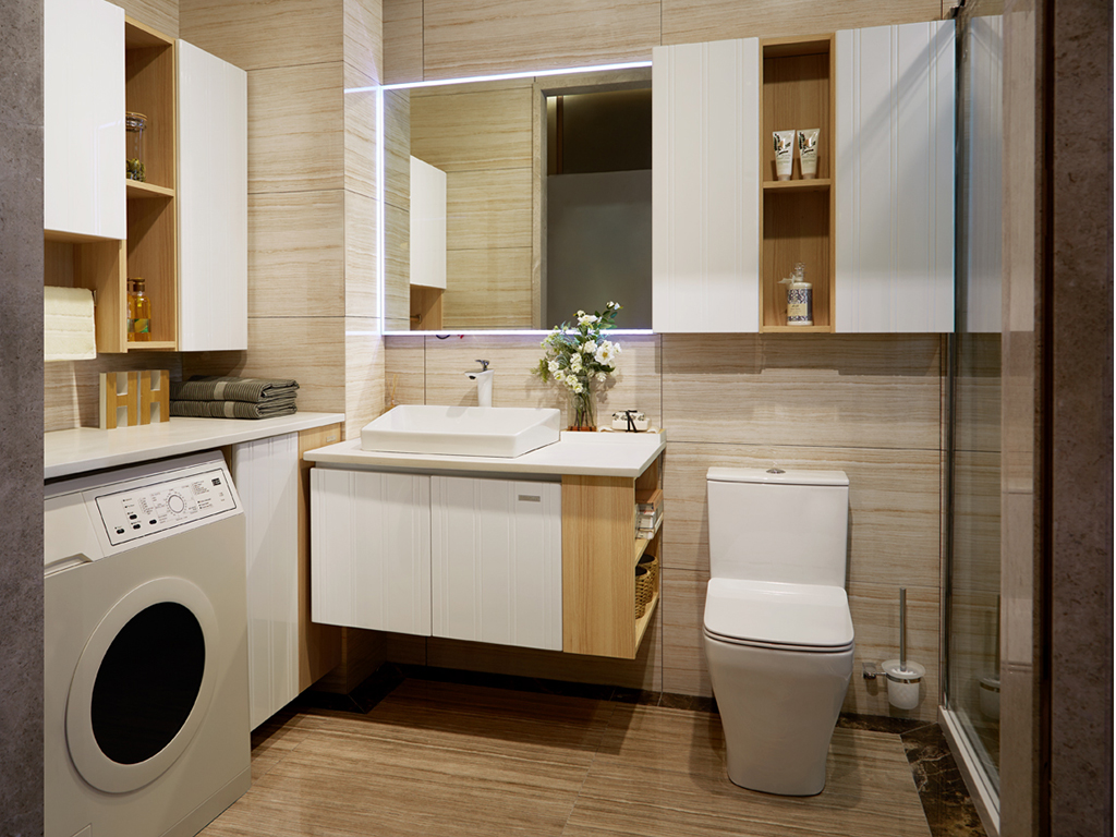 全鋁浴室柜-02(風格:現代;顏色:楓木暖白) 全鋁浴室柜-02(風格:現代;顏色:楓木暖白)